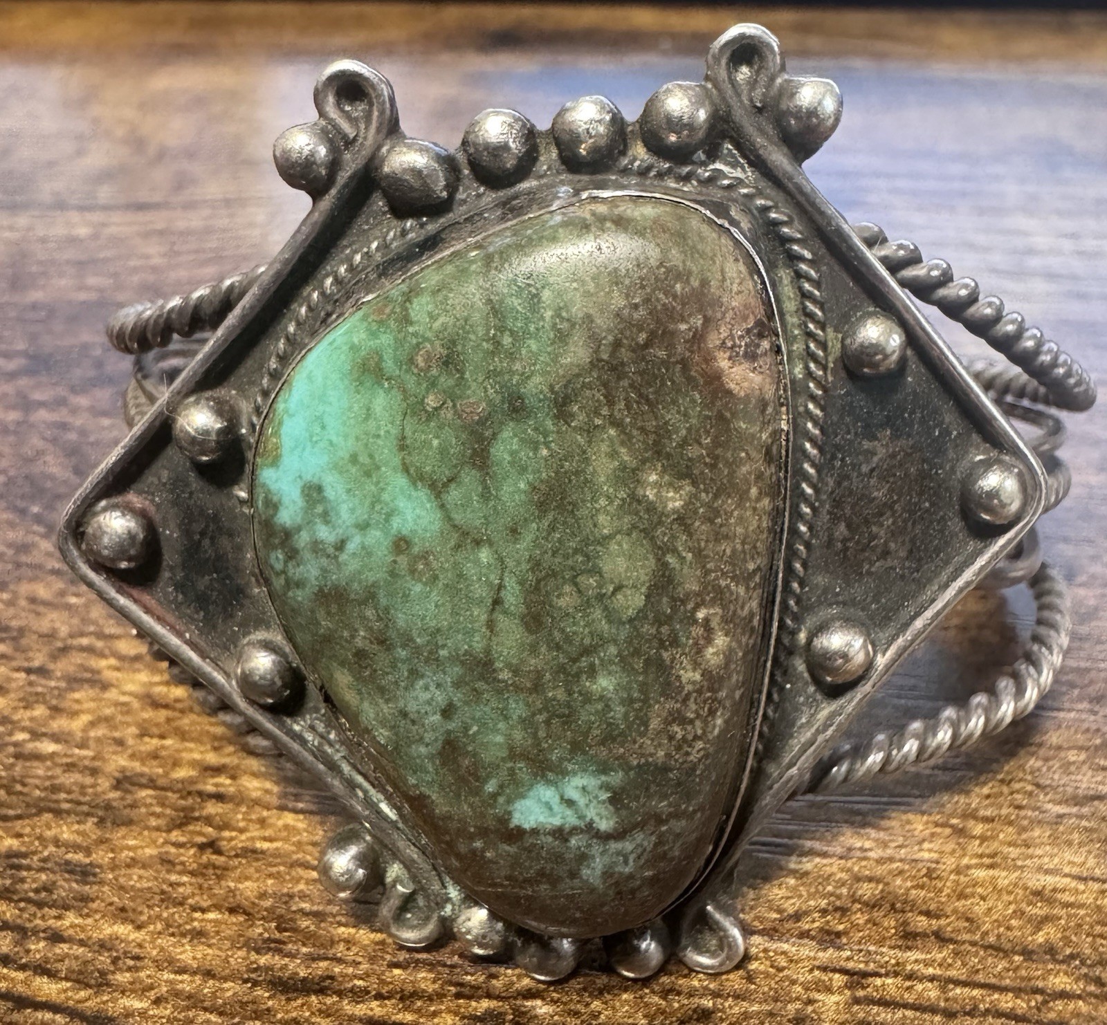 Vintage 1930-60s Southwestern Silver & Turquoise Cuff Bracelet – Fred Harvey Era