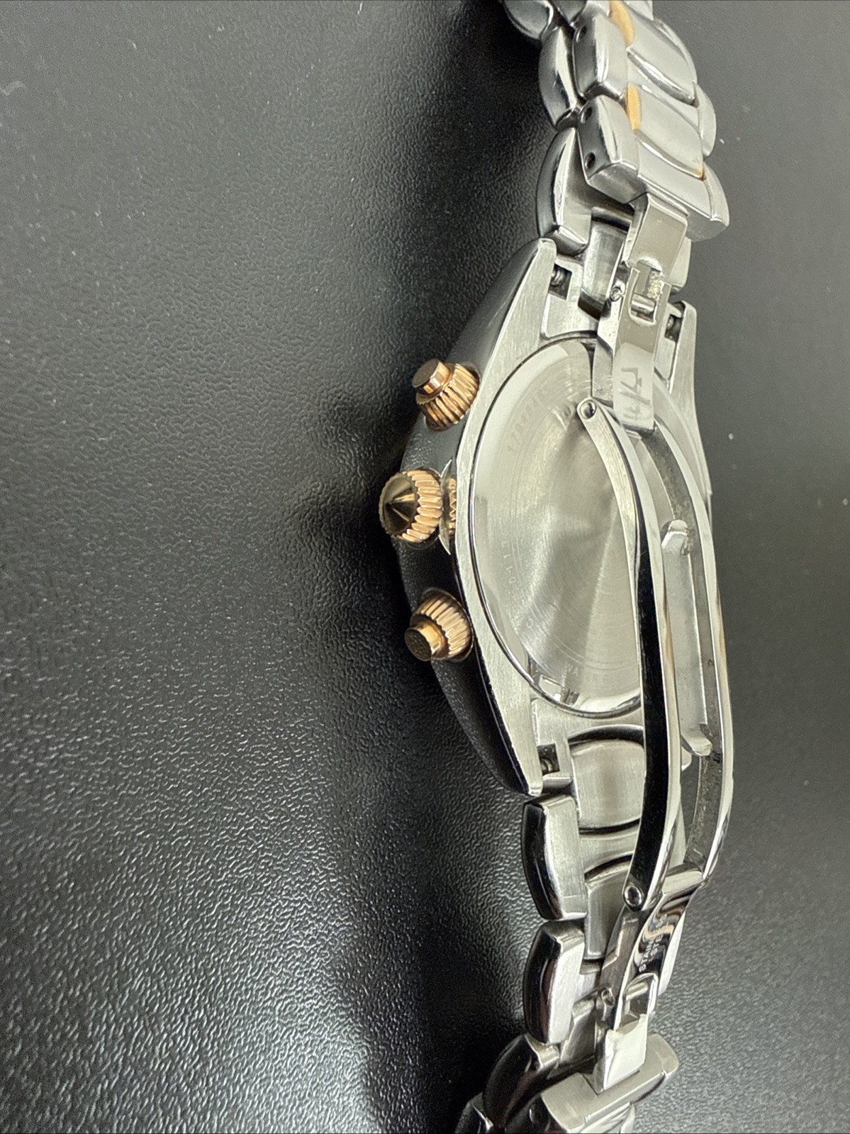 Bulova Diamond Chronograph Silver/Gold Tone Stainless Steel 98R149 NEEDS BATTERY