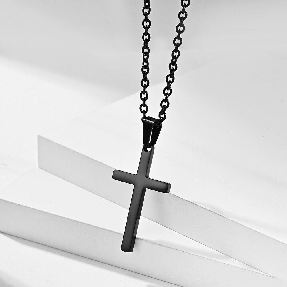 Classic Faith Cross Pendant Necklace in Stainless Steel