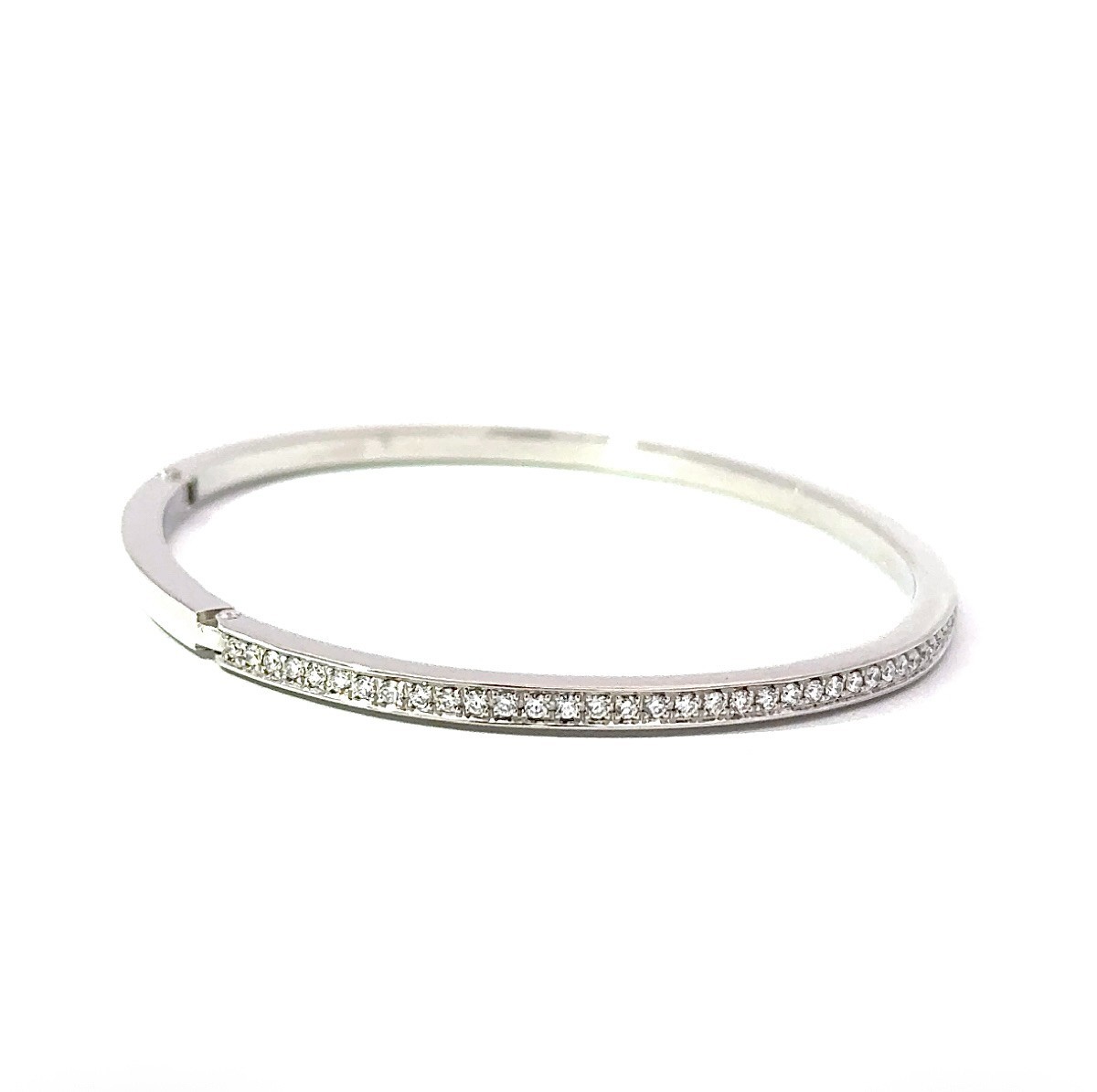 Elegant 950 Platinum Bangle with 1.45 Carats High Fine Diamonds