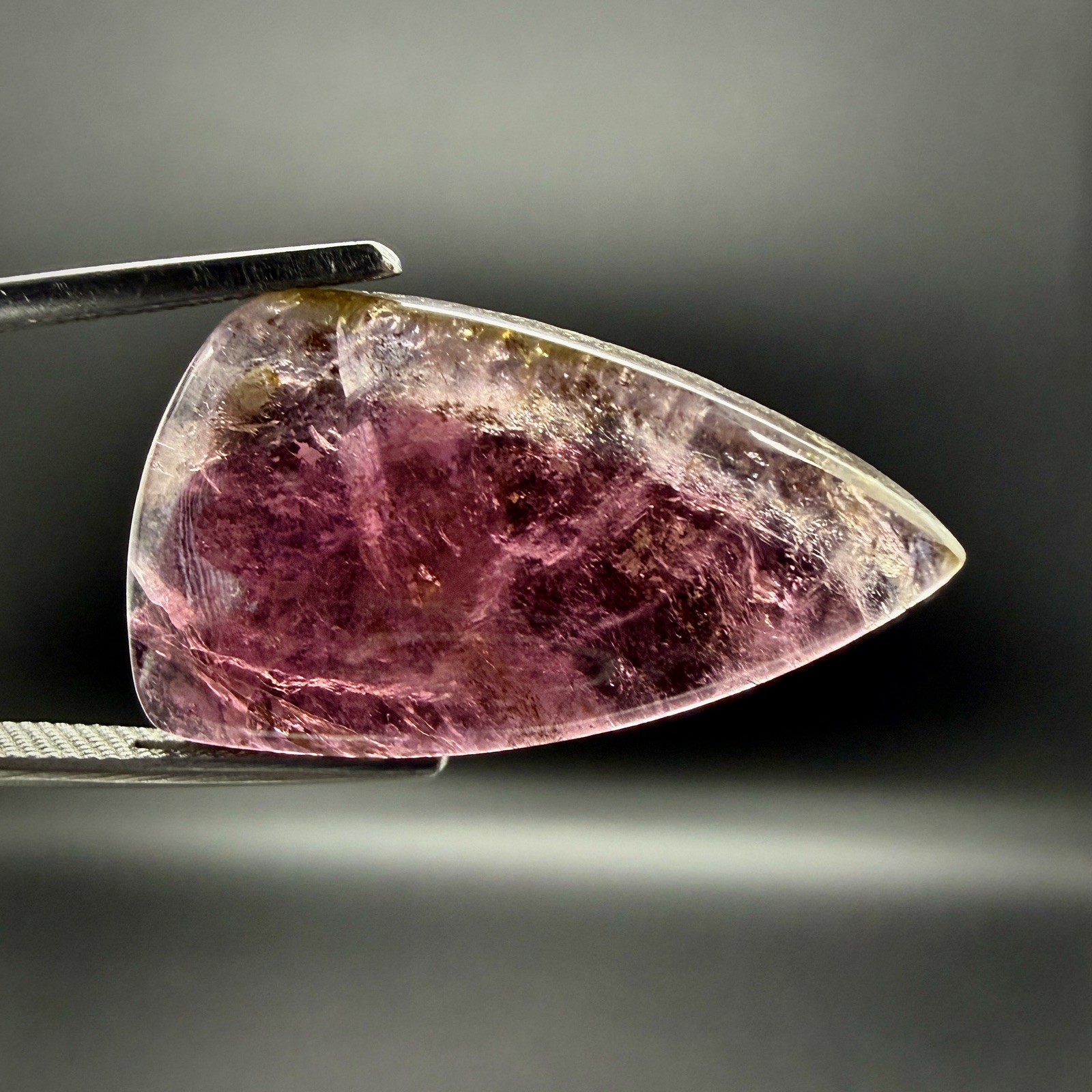 Natural Pink Bi-Color Elbaite Tourmaline Cabochon Pair 49 Ct Malkhan Russia