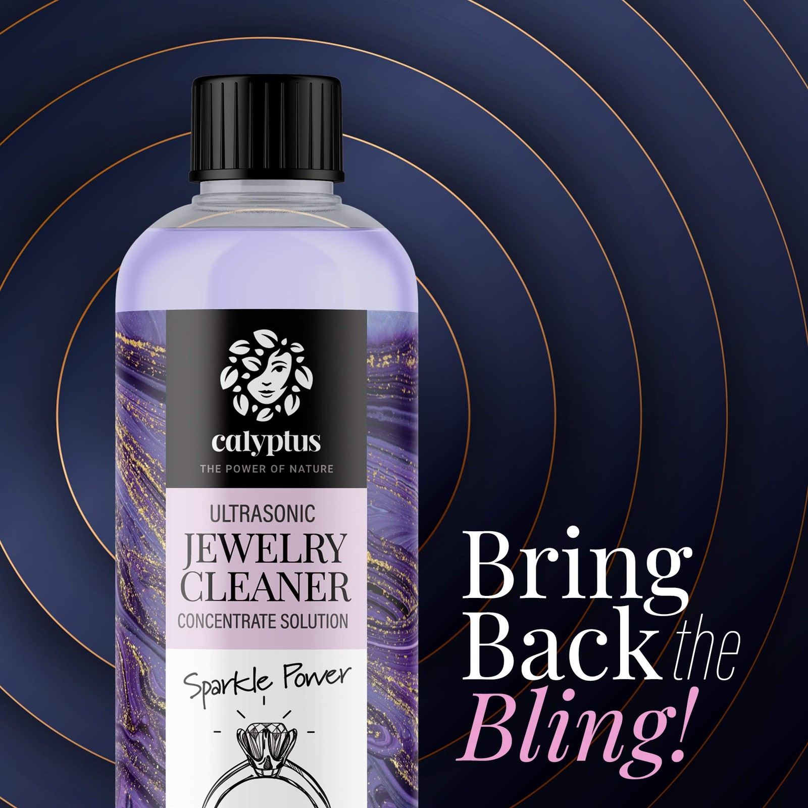 Calyptus Ultrasonic Jewelry Cleaning Solution Concentrate | Professional Power f