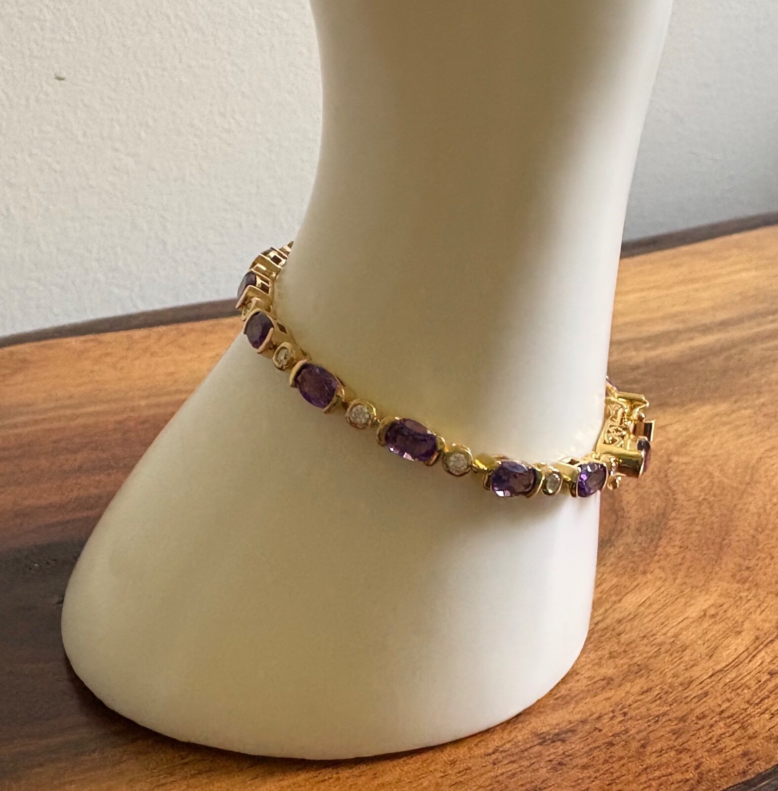 Uruguayan Amerhyst, Moissanite Bracelet – 6.50 inches (6.50 ctw.)