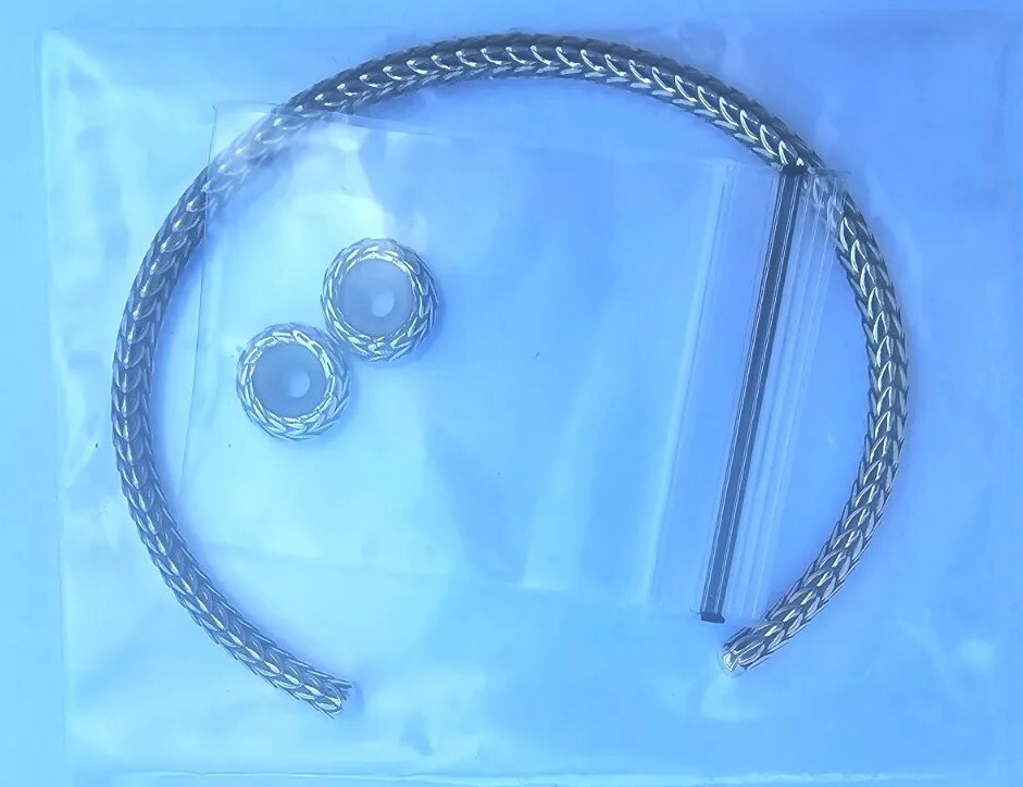 Elfbeads scale bangle size S and two stoppers with it real silver
