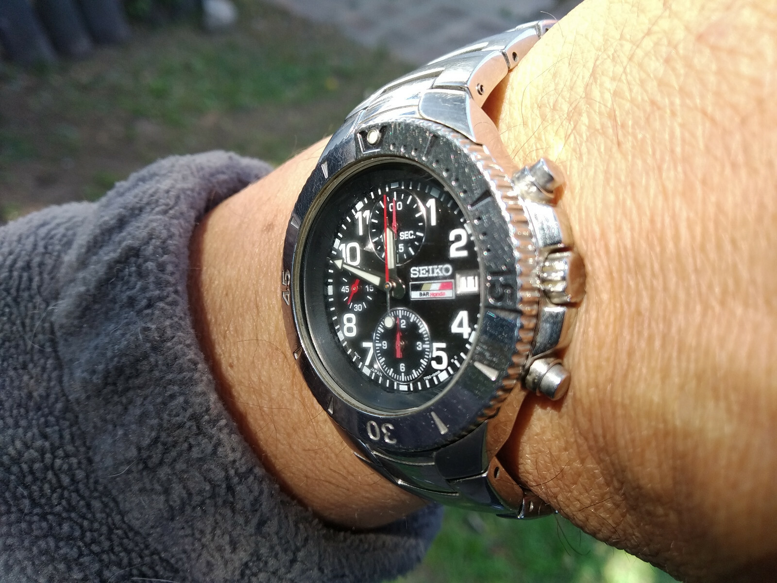 SEIKO F1 BAR HONDA QUARTZ 1/20SEC CHRONOGRAPH 7T92-0GE0 CARBON FIBER DIAL