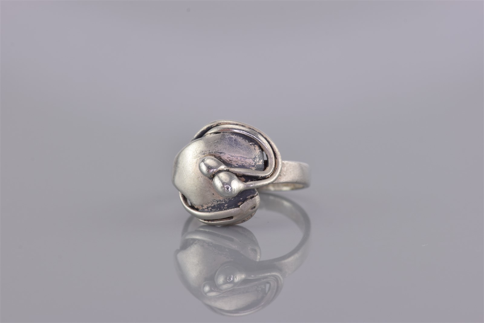 Vintage Sterling Silver 14mm Wrap Around Beaded Band Ring 925 Sz: 4