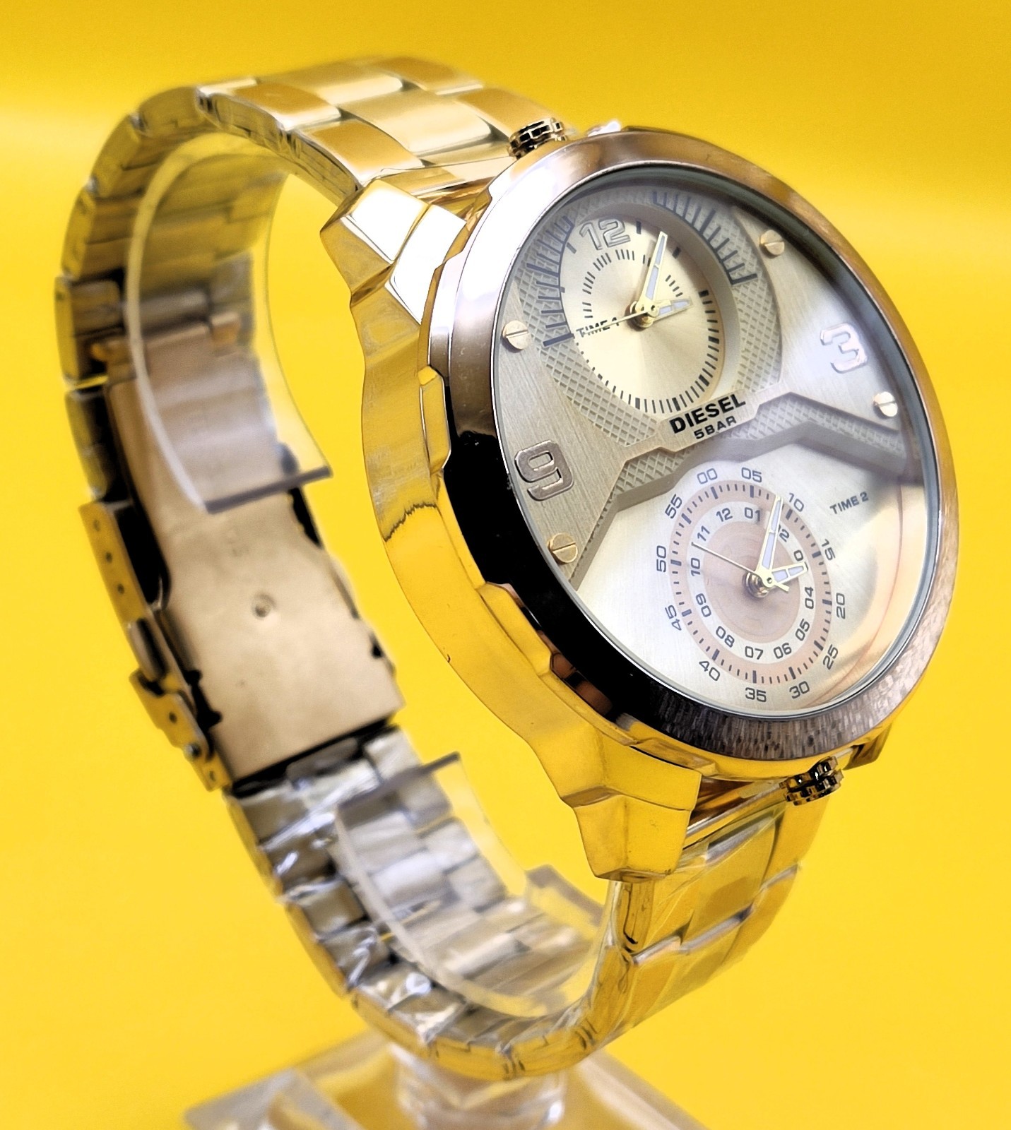 Premium Diesel Only The Brave 5 Bar Dual Time Refurbished Men’s Wrist Watch