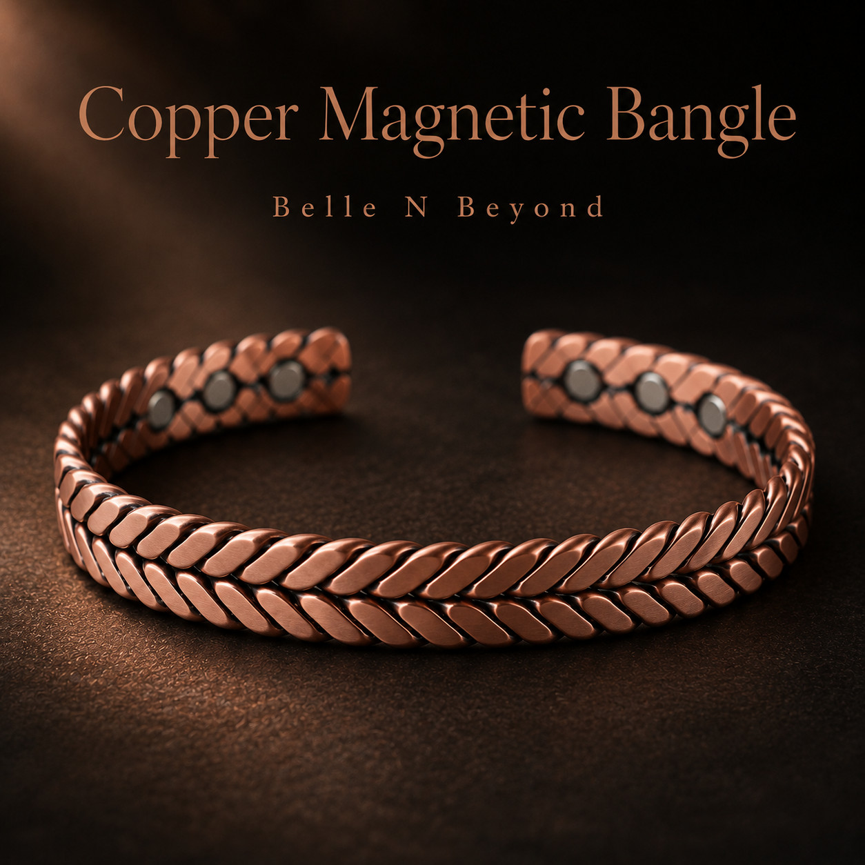 Pure Copper Magnetic Bracelet Adjustable Braided Cuff 6 Magnets Unisex