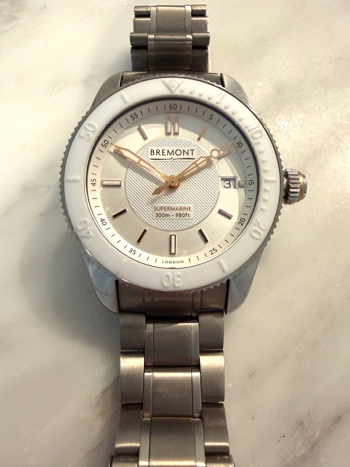 Bremont S300 VIGO 40mm Stainless Steel White Dial Auto Watch With Leather Strap