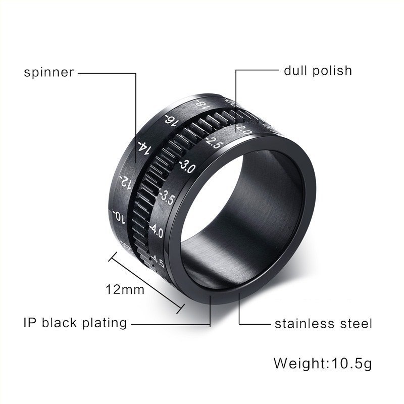 Stainless steel Rotating camera lens ring fidget spinner band Canon Nikon DSLR