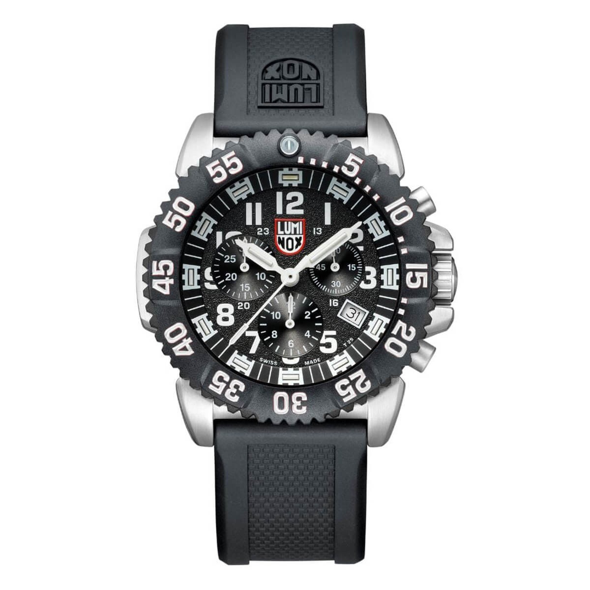 Luminox 3181 Men’s Sea Colormark Chronograph Black Dial Rubber Strap Steel Watch