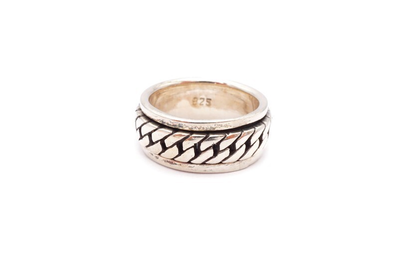 Sterling Silver 925 Spinner Ring Size 6.75 A5