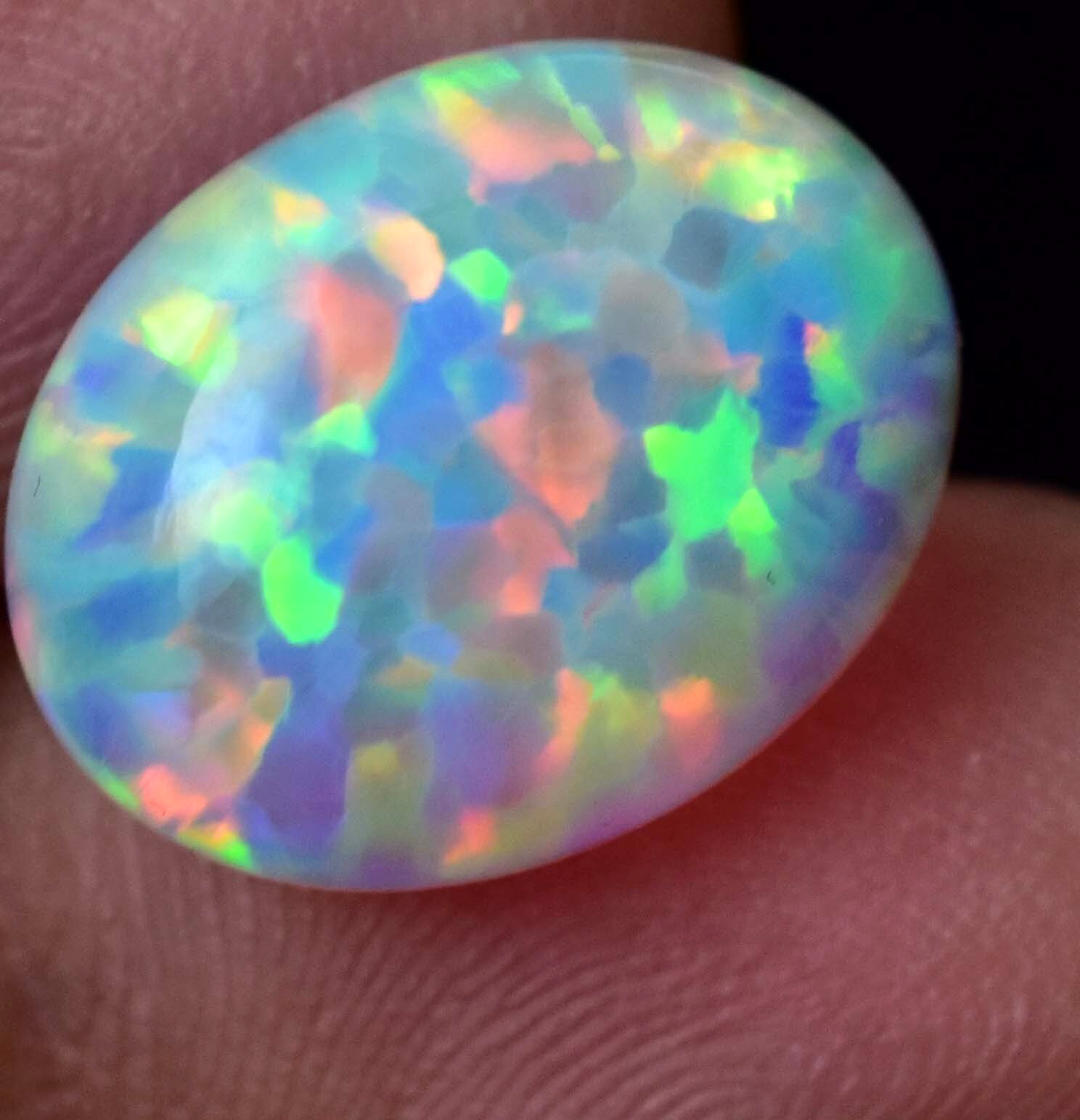 Natural Ethiopian Fire Opal 7.85 CT Certified Play Of Color 16 X 12 MM Gemstone