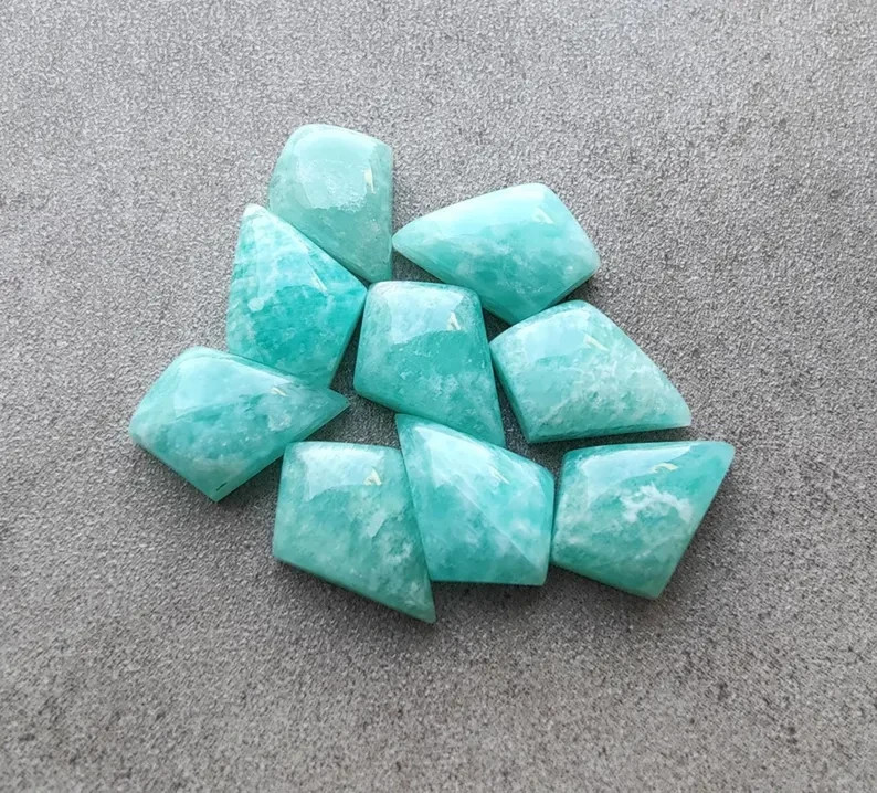 [WHOLESALE] NATURAL AMAZONITE CABOCHON KITE SHAPE LOOSE GEMSTONE