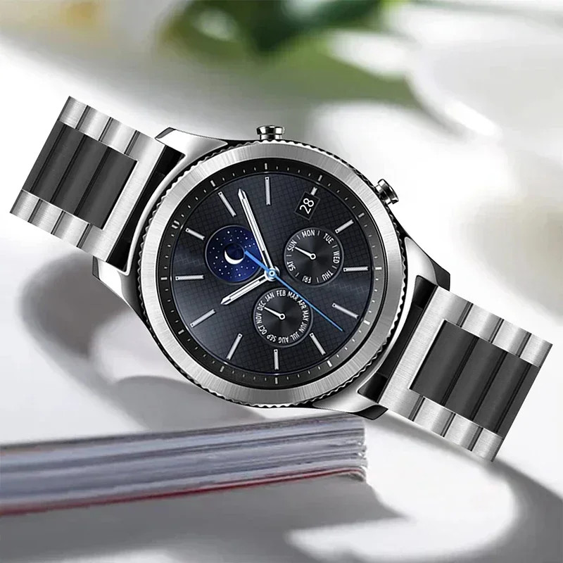 22mm Stainless Steel Watch Band Classic Link Strap For Movado Bold 3600261