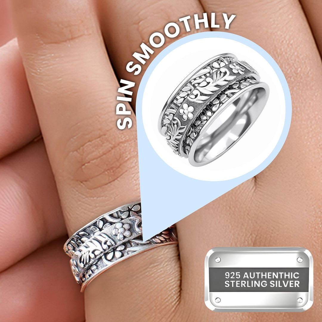 Spinner Ring in Sterling Silver, Promise Rings Size 5.0 4.90 Grams
