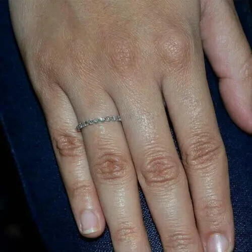 1CT Round Cut Real Moissanite Fancy Wedding Band Ring 14K White Gold Over