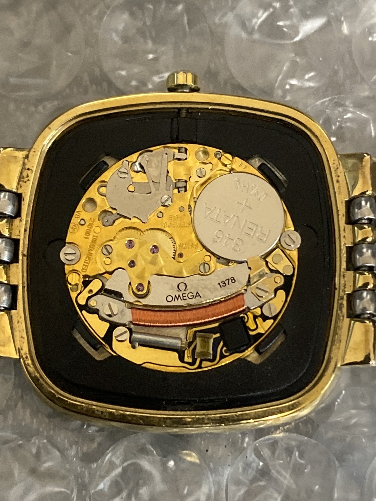 [Near MINT] 1991 OMEGA De Ville Cal.1378 30mm Gold Dial Vintage Men’s Qz Watch