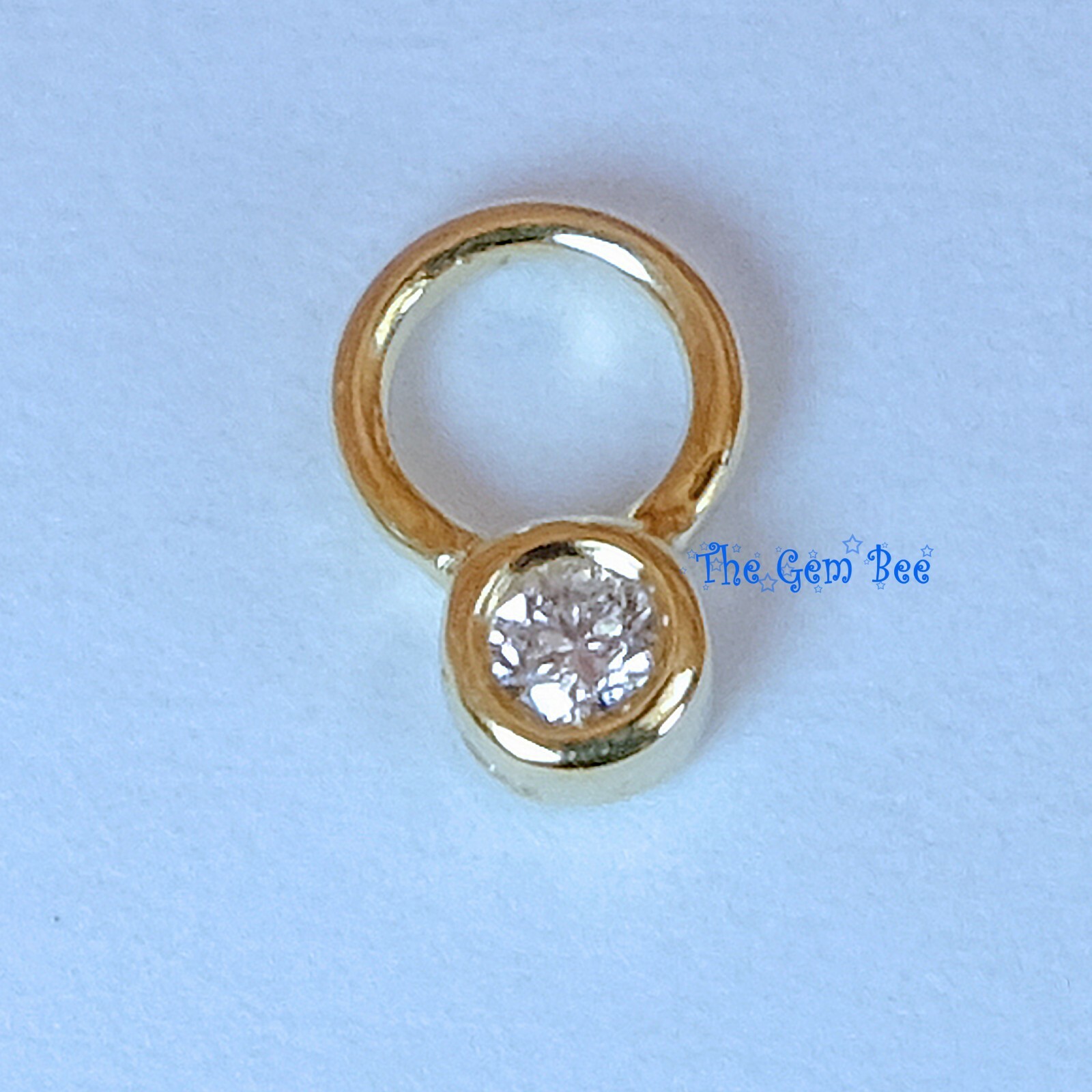0.02 Carat 14k Solid Yellow Gold Full Brilliant Cut Diamond Bezel Charm Pendant