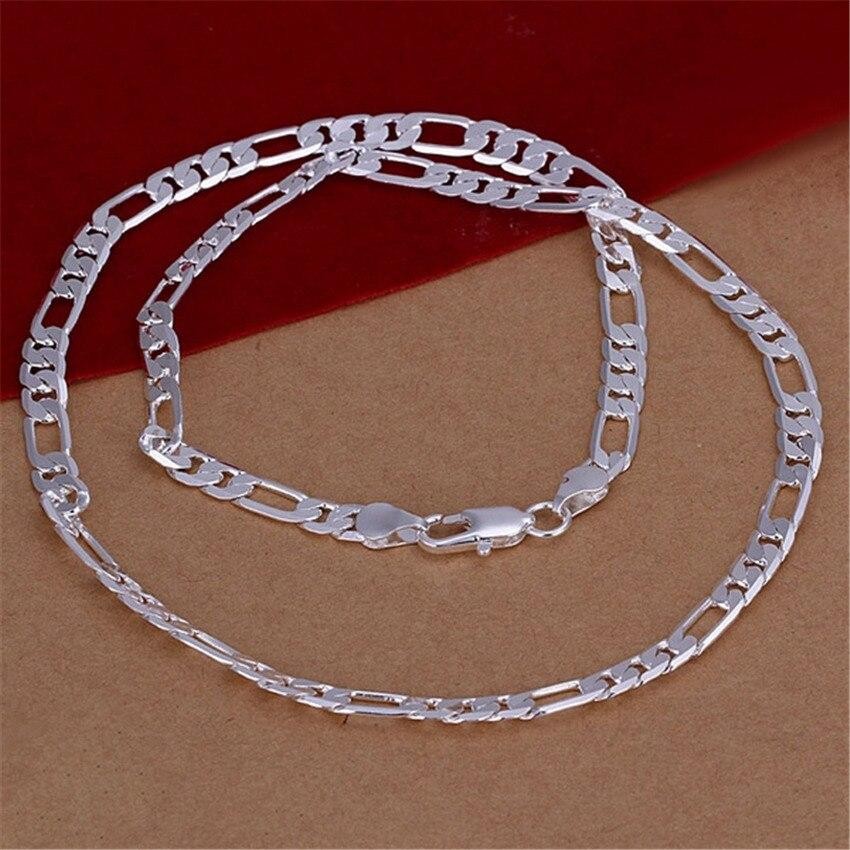 Collar Cadena De Plata 925 Para Mujeres Hombres De Alta Calidad De Moda Regalo