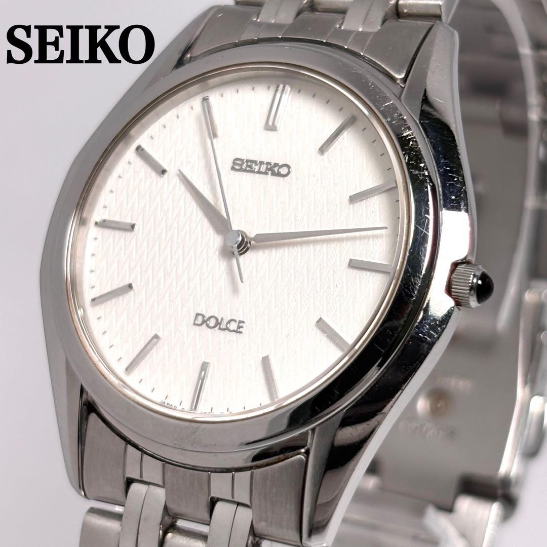 Working New Battery SEIKO Dolce Vintage Watch Ripple Dial Round