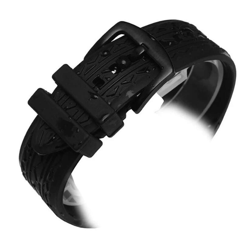 24mm Silicone Watch Band Strap For Porsche Design P6612 Bracelet + Pin Buckle