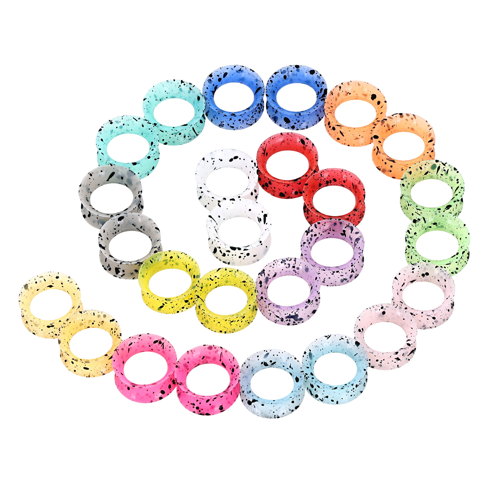 2 Pcs Silicone Flexible Ear Gauges Plugs Expander Double-Flared Flesh Tunnels