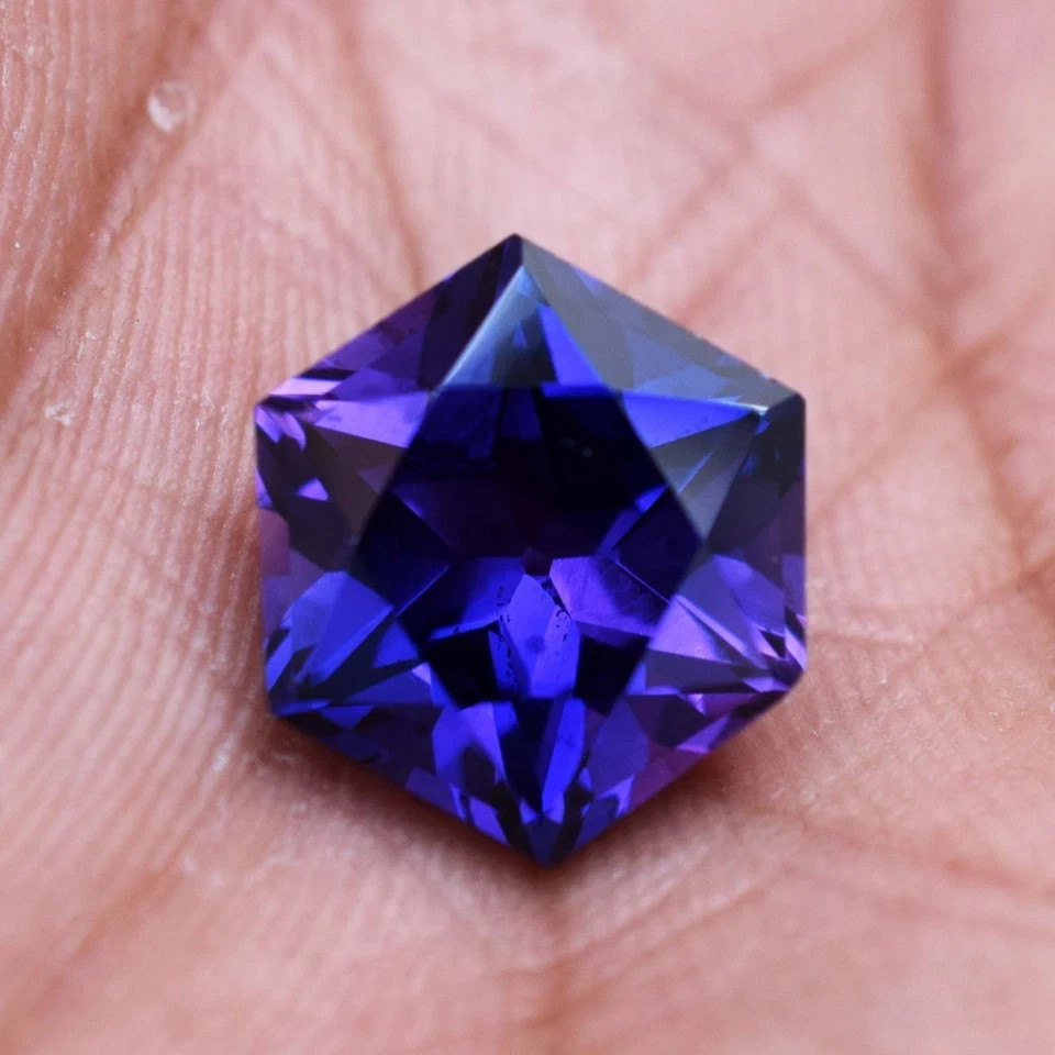 9 Ct Natural Tanzanite Purple Blue Hexagon Cut Certified Rare Loose Gemstone