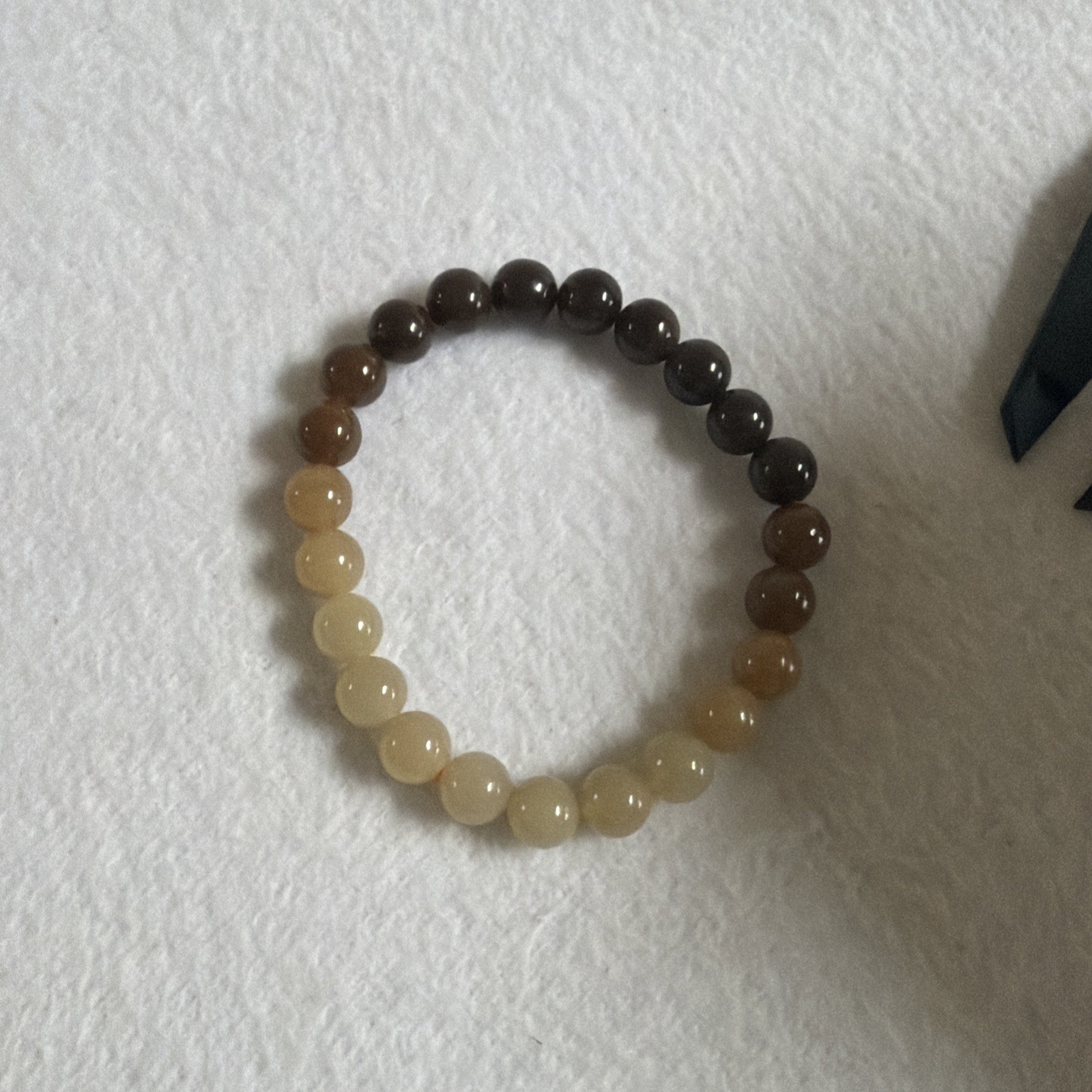 certified nephrite jade bead bracelet 和田玉手链 （糖料渐变色手链，和田老料）#183