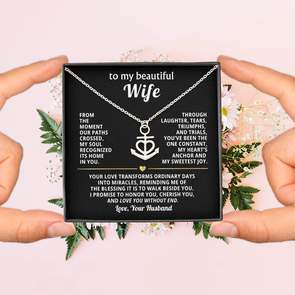 Wife Necklace Gift – You Are My Anchor