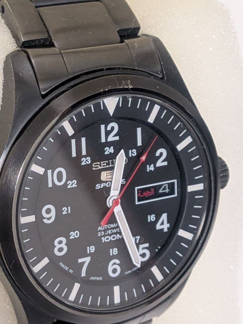Seiko 5 Sport SNZG13K1 7S36-03J0 Military Automatic Watch Black 42mm Day Date JP