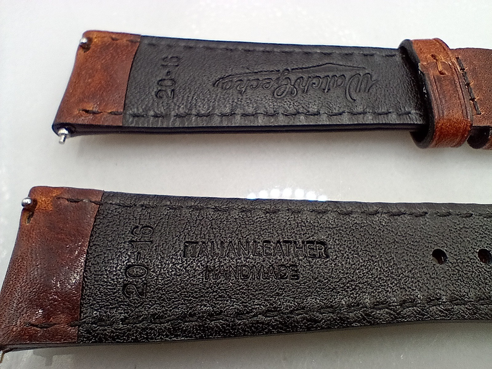 New Watchgecko Highley 20mm Italian Leather Handmade Brown Watch Strap 6B382
