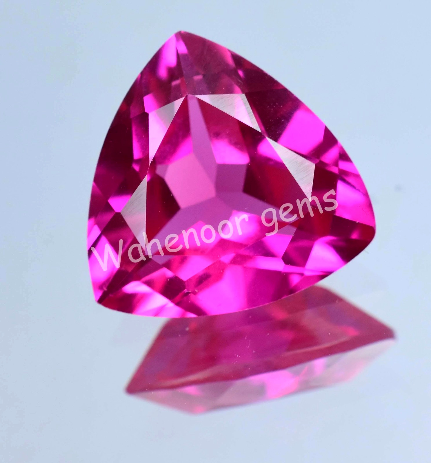 Natural Mogok Pink Ruby 26.70 Ct Trillion Certified Flawless Loose Gemstone