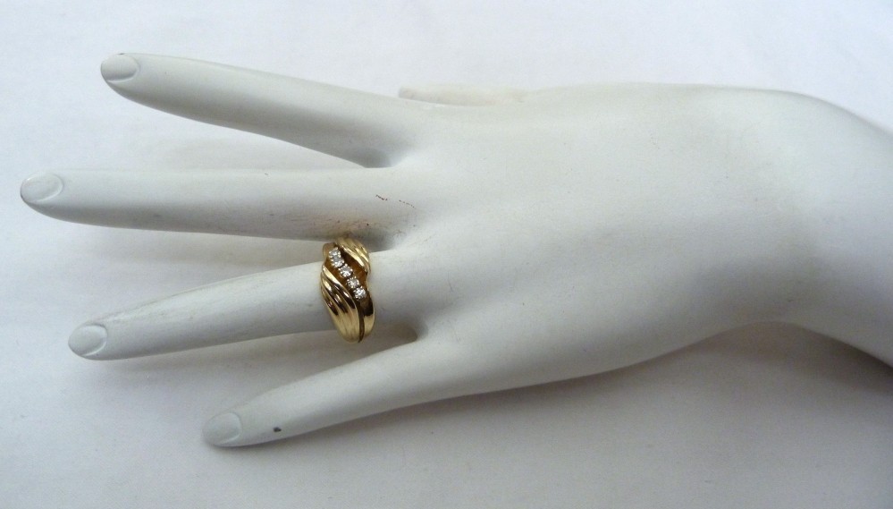 DESIGNER MWI ELOQUENCE 14K YELLOW GOLD DIAMOND SWIRL RING SIZE 5.5 ~ 5.67 GRAMS