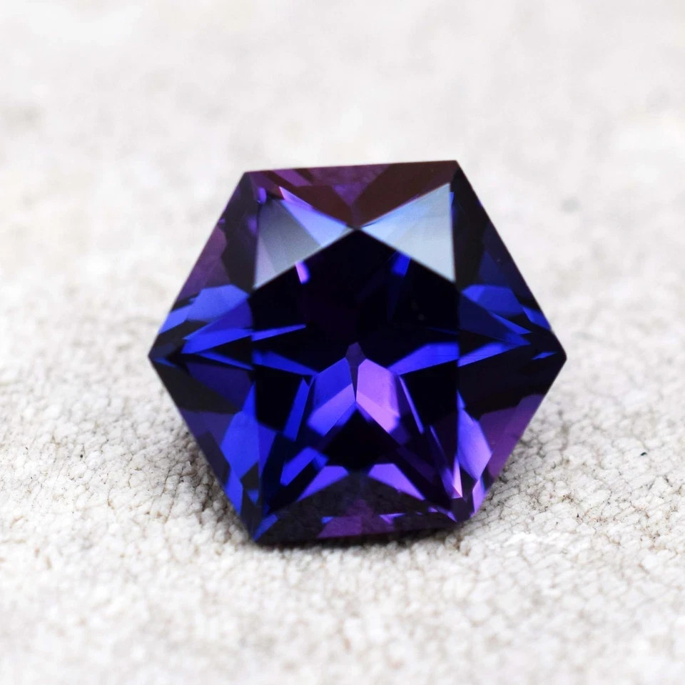 9 Ct Natural Tanzanite Purple Blue Hexagon Cut Certified Rare Loose Gemstone