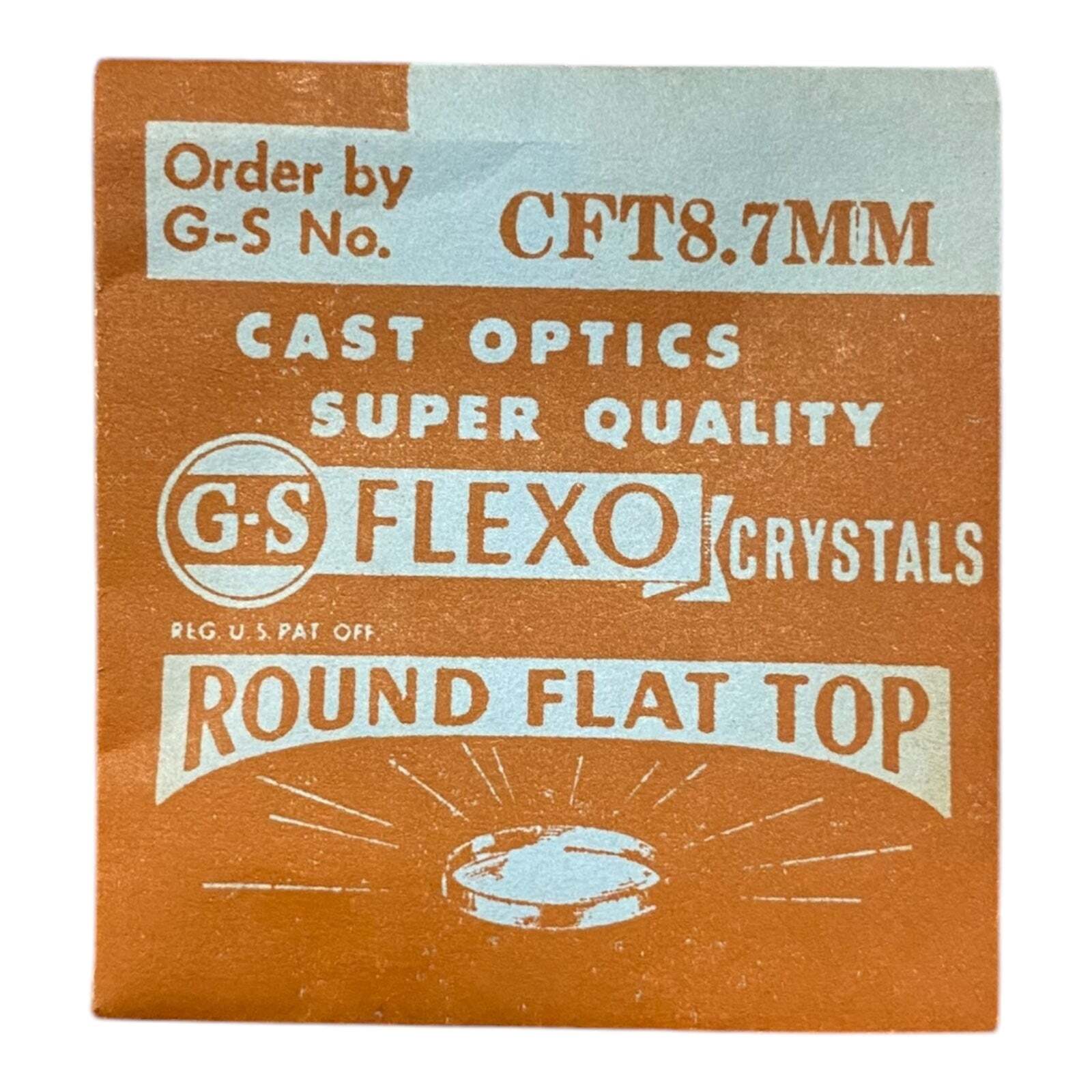 Germanow-Simon Mach (GS) CFT8.7MM Watch Crystal 8.7mm NOS Part Flexo