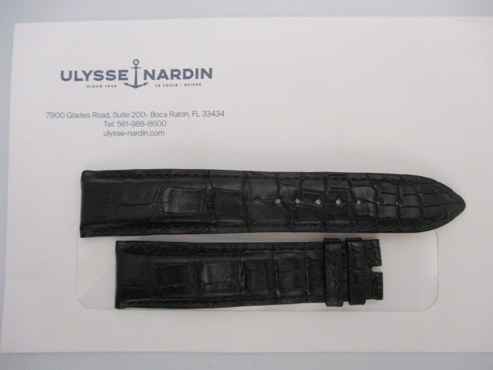 ULYSSE NARDIN Watch & Chronograph 21mm x 18mm Padded Black Strap Bands 125+85mm