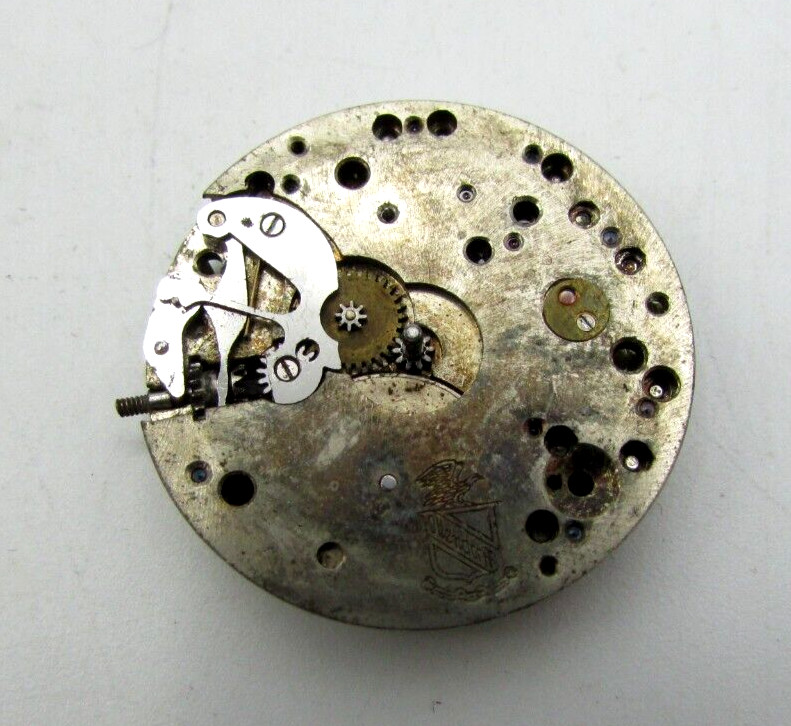 OLENDORF WATCH PARTS 24.7mm 17j MOVEMENT w/ GOOD BAL + 2nd MOVEMENT + DIAL W38