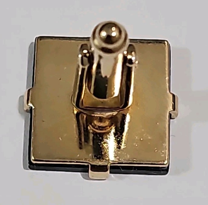 Vtg Swank Reverse Carved Lucite Cufflinks Tie Tac Set Black Silver Starburst MCM