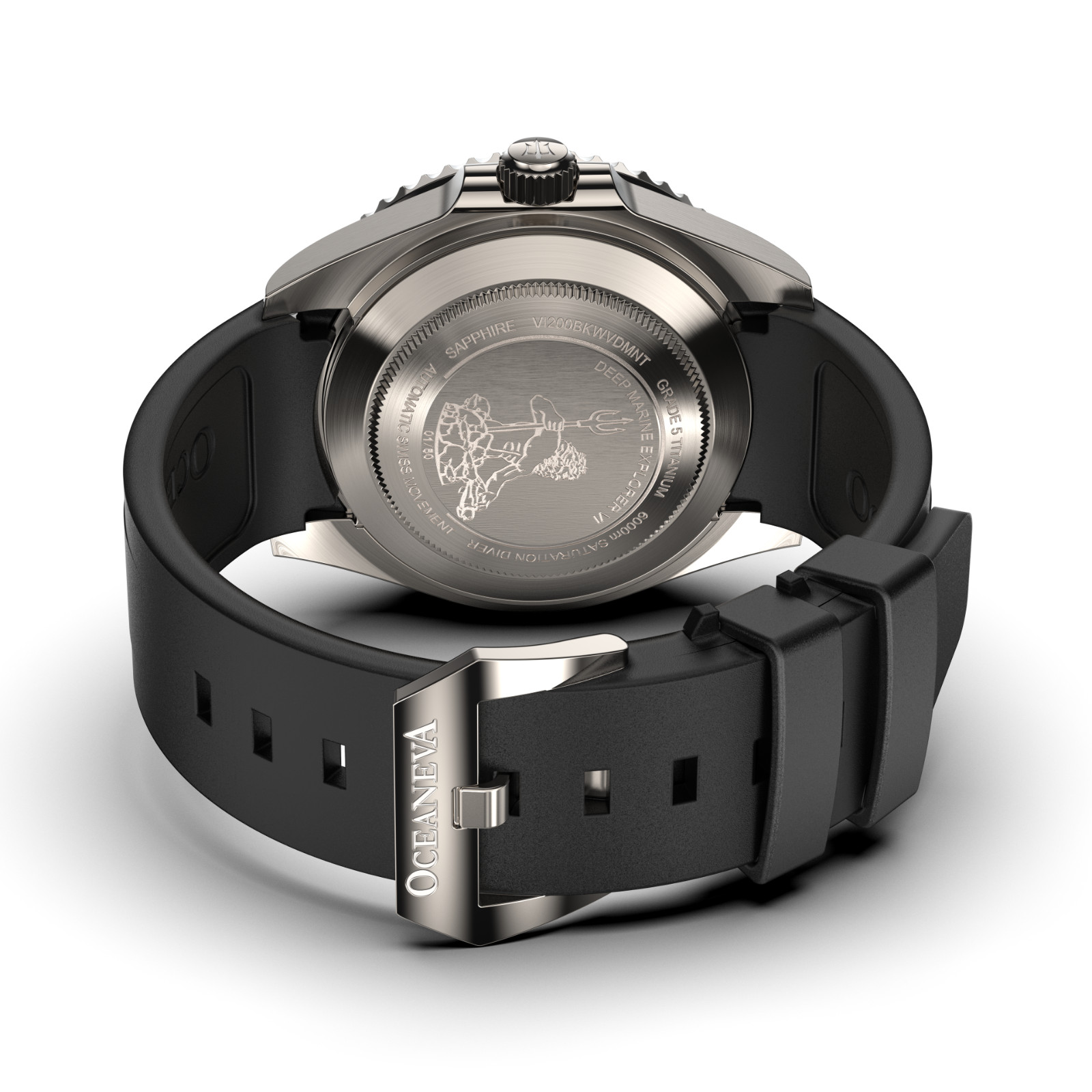 Oceaneva 6000m Grade 5 Titanium AUTOMATIC Watch SWISS MOVEMENT Black