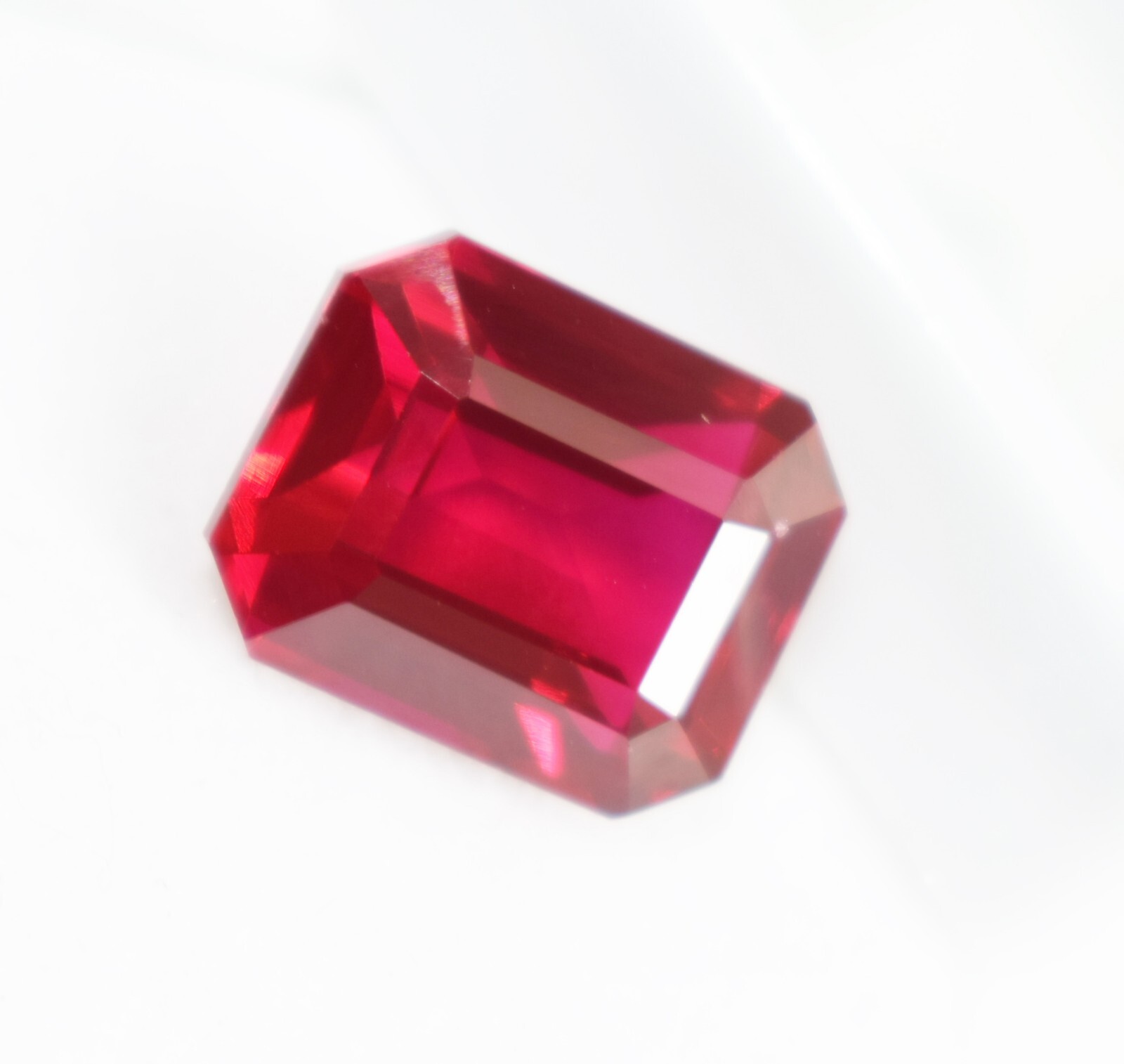 Emerald Cut Certified Myanmar’s 10 Ct Red Ruby Natural Beautiful Loose Gemstone
