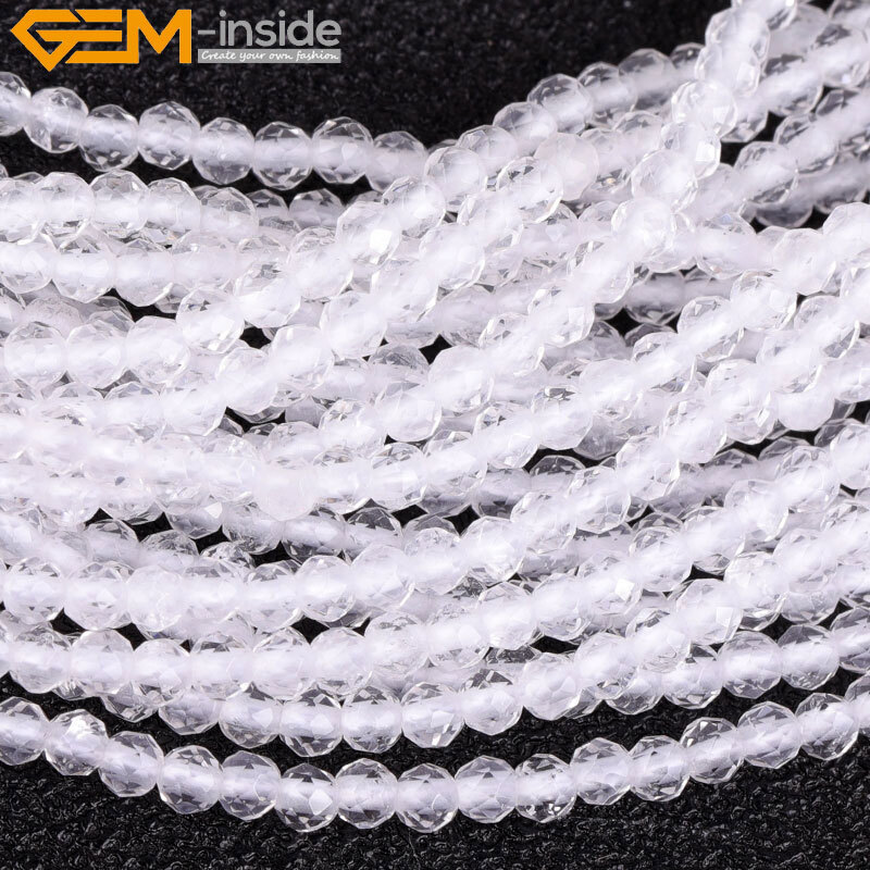 Faceted Round Natural Tiny Pink Quartz Agate Beads For Jewelry Making 15” 2mm