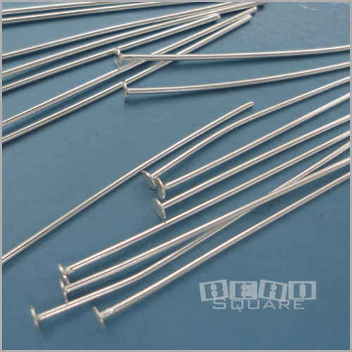 Solid Sterling Silver Flat Head Wire Pin T-Pins, DIY Charm Beads [Choose Size]