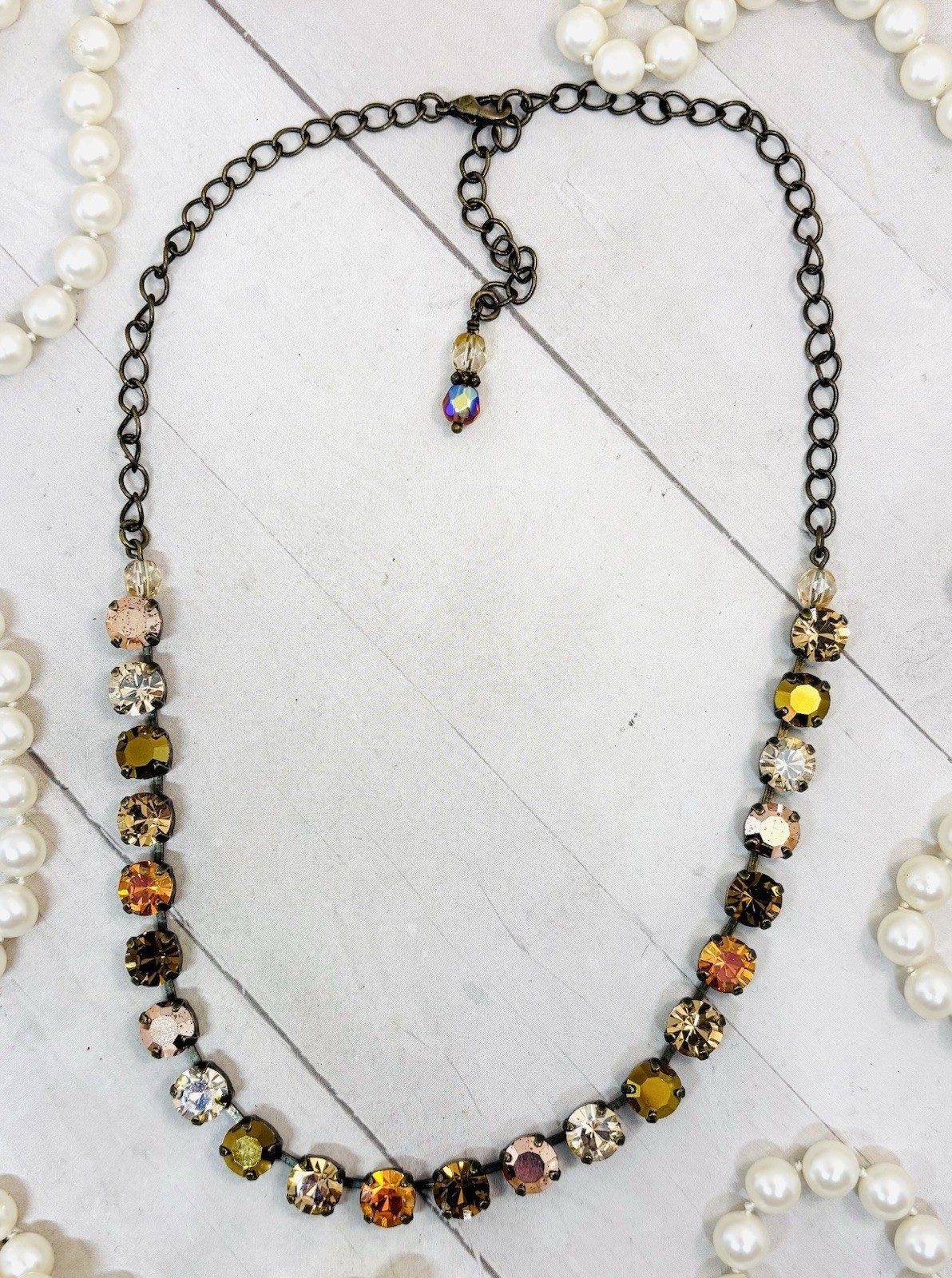 8mm Brass Plated Chili Pepper Orange Cup Chain Autumn Tennis Necklace
