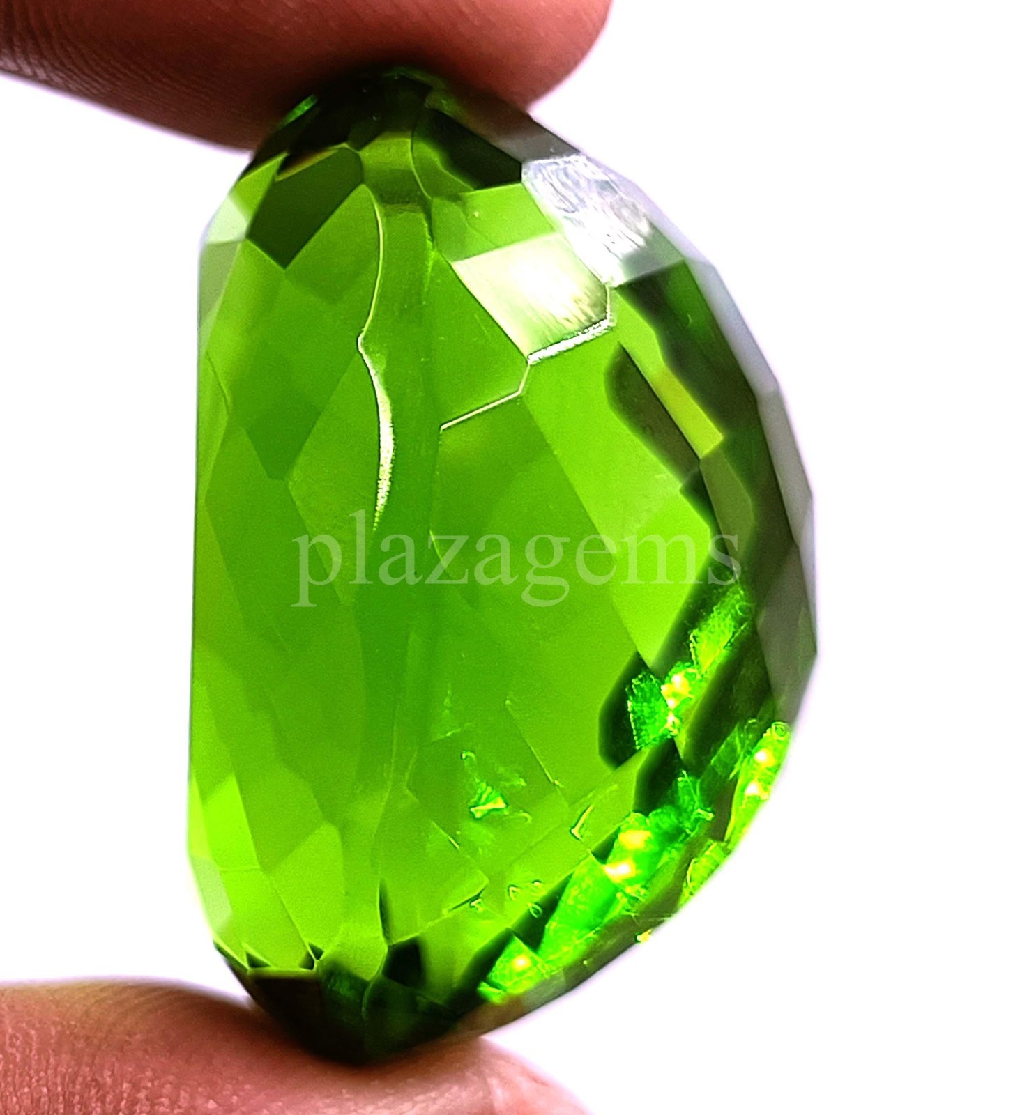 Green Peridot Shiny Oval Cut 101.95 Ct Certified Transparent Loose Gemstone 5ARB
