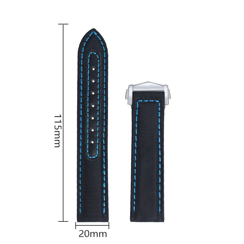 High Quality Canvas Nylon Watch Band Strap Butterfly Clasp 19 20 22mm Fits Omega