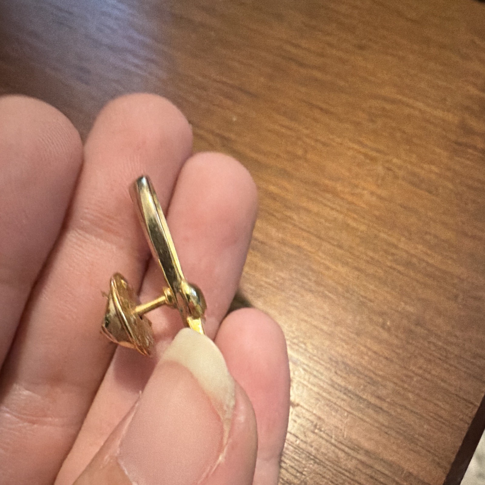 Gold Metal Awareness Ribbon Tie Tack Lapel Pin Tack Clutch Back, No Stone