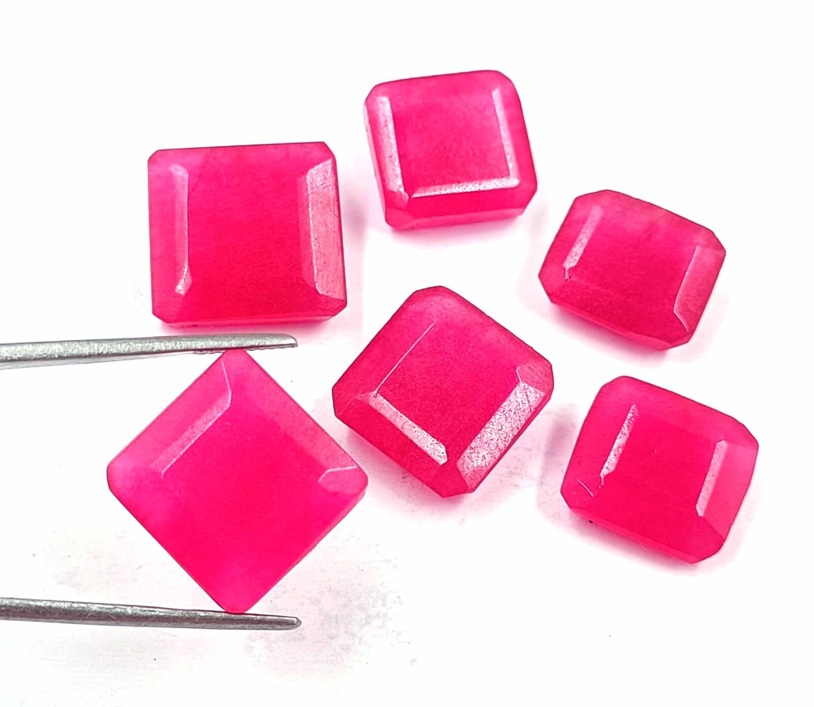 Emerald Cut Ruby Lot 98-100 Ct Natural Opaque Red Loose Stones – Wholesale”5DOZ