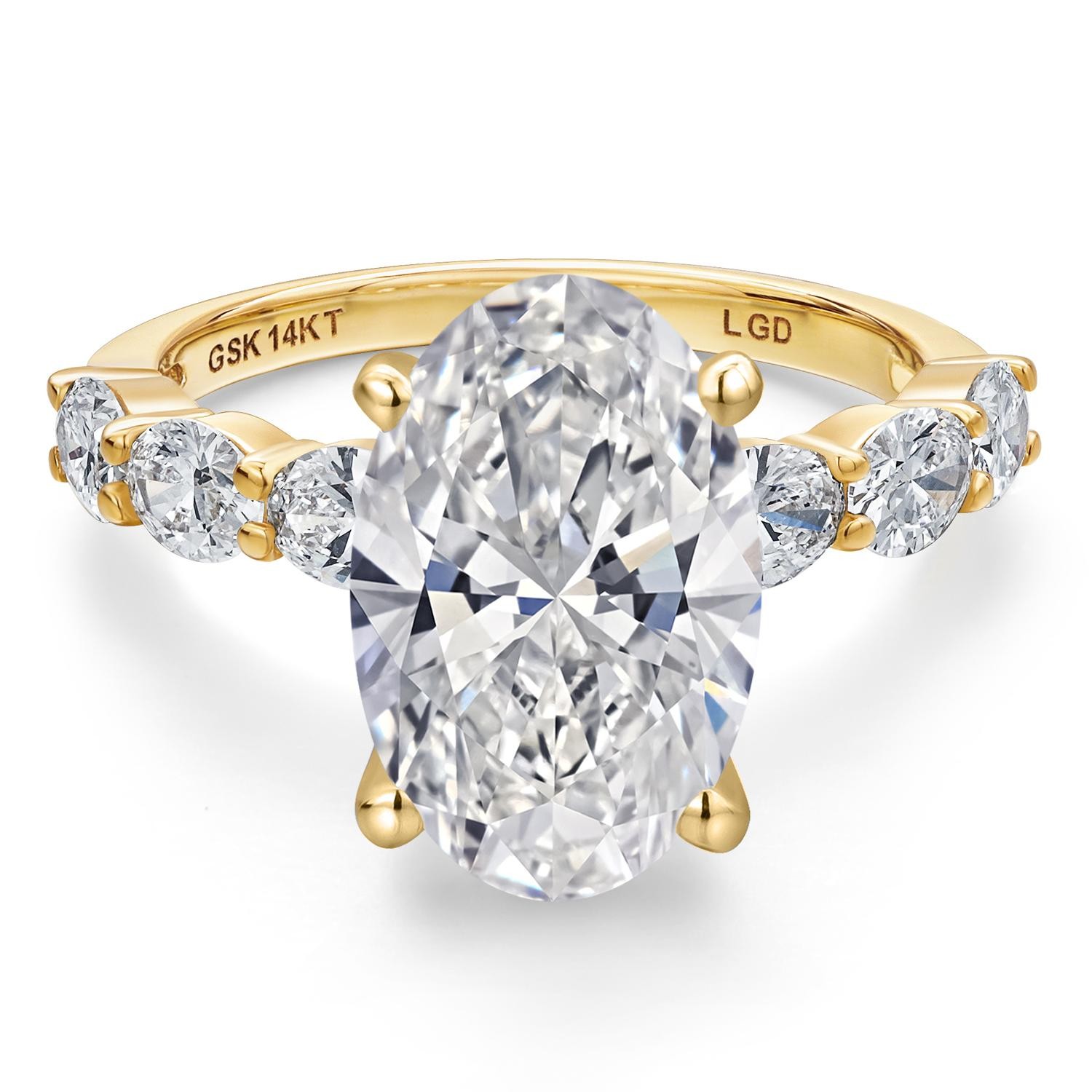 1.90 to 5.90 Cttw IGI Certified Lab Grown Diamond in 14K Yellow Gold Engagement