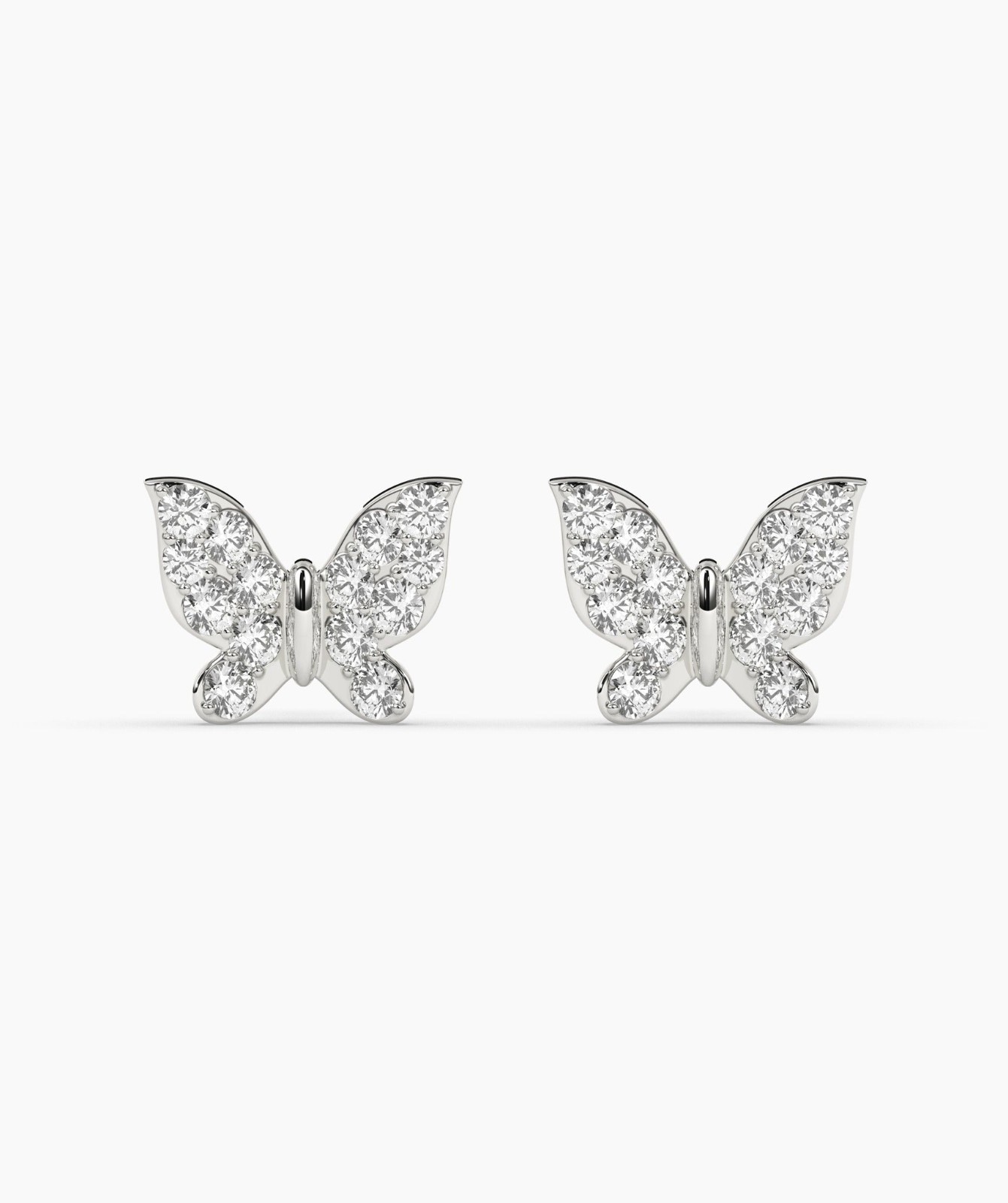 0.24 CT Round Lab Grown Diamond 14K Gold Butterfly Stud Fine Earrings For Woman